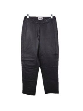 Bagatelle Vintage Black Genuine Leather High Rise Zip Up Straight Leg Moto Pant